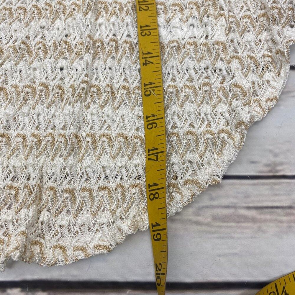Von Maur Harmony Knit Petite Med Batwing Top New NWT Cream and Tan PM - Picture 10 of 11